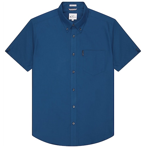 Ben Sherman Oxford Short Sleeve Shirt Airforce Blue