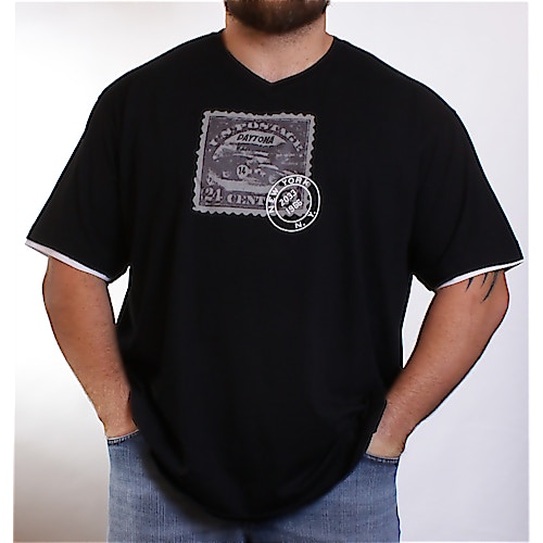 Metaphor Black V-Neck Daytona Stamp T-Shirt
