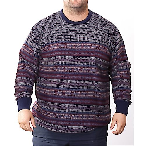 Cotton Valley Navy Pattern Knitted Sweater