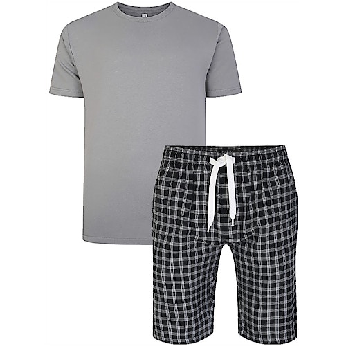 Bigdude Kurzarm-Pyjama-Set Grau