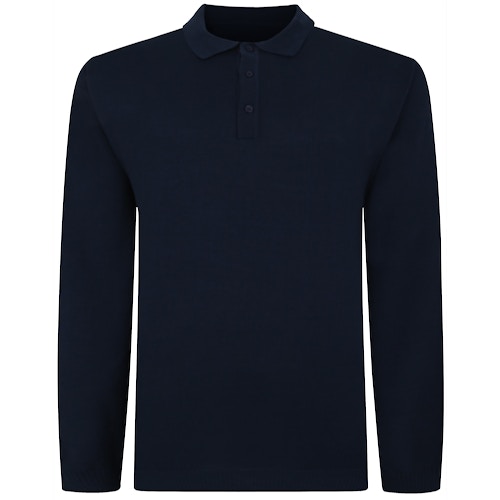 Bigdude Knitted Polo Jumper Navy