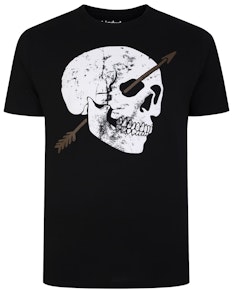 Bigdude Skull & Arrow Print T-Shirt Schwarz Tall