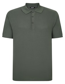 Bigdude Lightweight Textured Polo Shirt Sage Green Tall