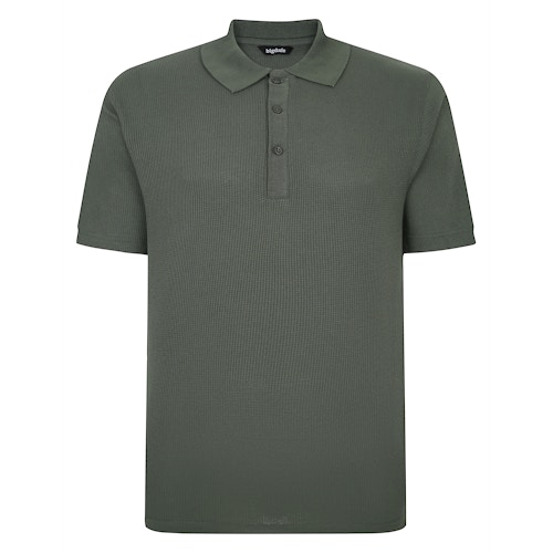 Bigdude Lightweight Textured Polo Shirt Sage Green Tall
