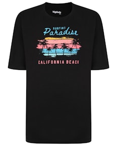 Bigdude 'Surfing Paradise' Printed T-Shirt Black