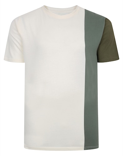 Bigdude Vertical Colour Block T-Shirt Cream