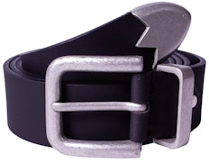 Chuck Metal Tipped Leather Belt Black