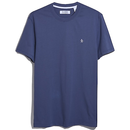 Original Penguin S/S-T-Shirt mit besticktem Logo, Blau-Indigo
