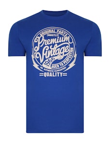 Bigdude T-Shirt mit Premium Vintage Print Königsblau