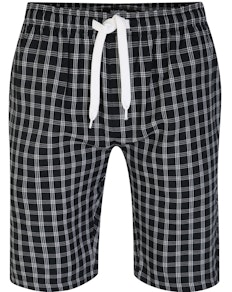 Bigdude Woven Checked Pyjama Shorts Black/White
