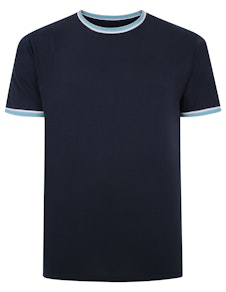 Bigdude Contrast Tipped T-Shirt Navy Tall