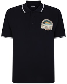 Bigdude Beach Golf Print Polo Shirt Black