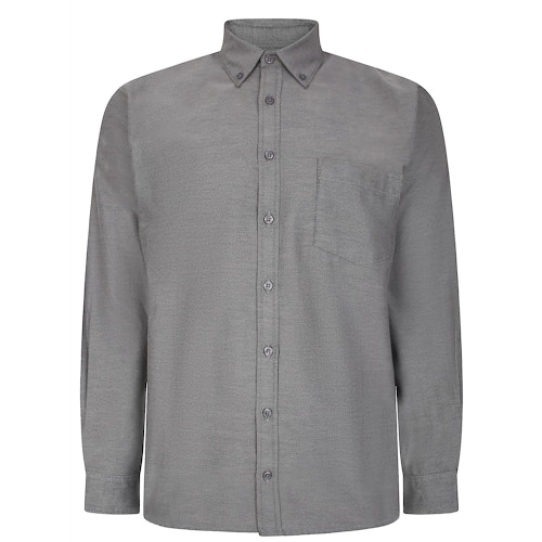 Bigdude Button Down Oxford Long Sleeve Shirt Charcoal Tall
