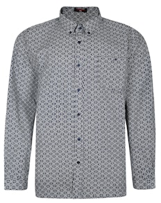 Spionage Langarmshirt mit geometrischem Print Navy/Weiß