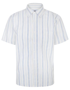 Bigdude Lightweight Short Sleeve Striped Shirt Blue Tall