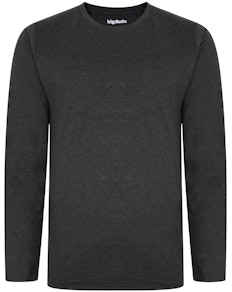 Bigdude Long Sleeve Marl T-Shirt Charcoal