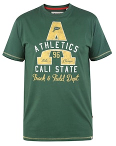 D555 Tovil Athletics Cali State Print T-Shirt Green