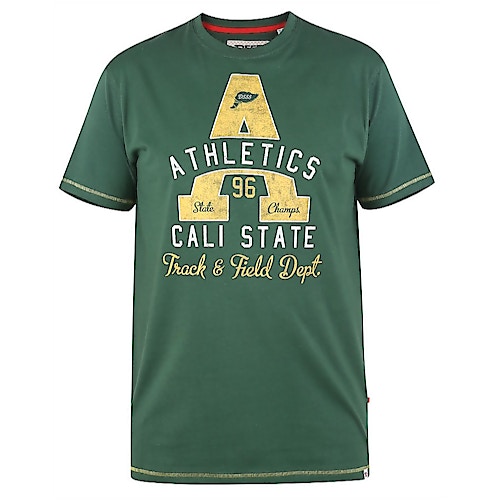 D555 Tovil Athletics Cali State Print T-Shirt Green