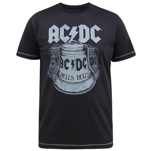 D555 Highway Official ACDC Hells Bells Print T-Shirt Washed Black