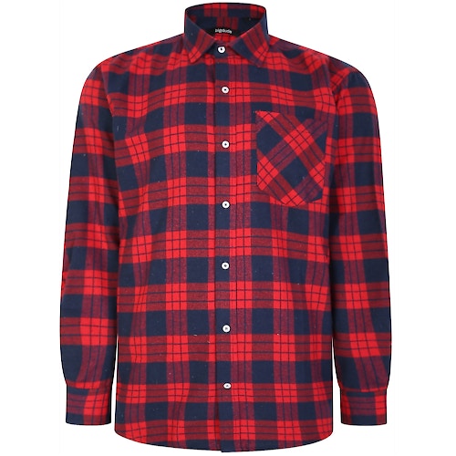 Bigdude Long Sleeve Flannel Shirt Red