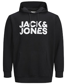 Jack & Jones Large Print Logo Hoody Black