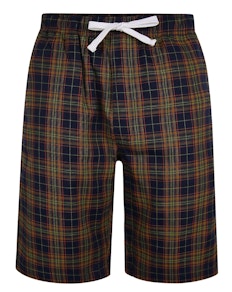 Bigdude Woven Check Pyjama Shorts Yellow/Navy