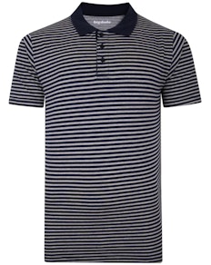 Bigdude Striped Polo Shirt Grey/Navy
