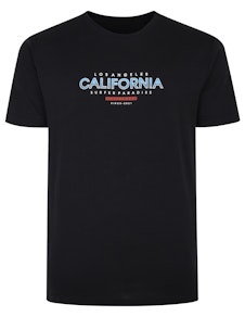 Bigdude – T-Shirt mit California-Print, Schwarz, Größe L