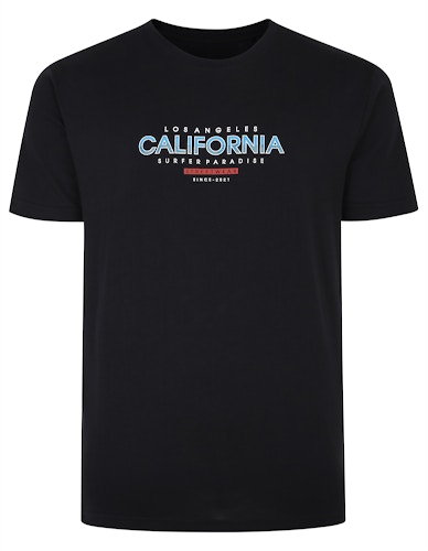 Bigdude California Print T-Shirt Black Tall