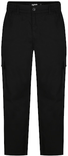 Bigdude Lightweight Elasticated Waist Cargo Trousers Black