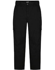 Bigdude Lightweight Elasticated Waist Cargo Trousers Black