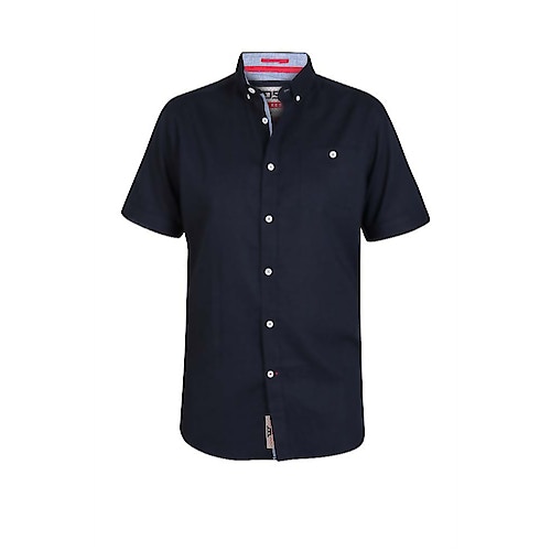 D555 Brixton Linen Blend Short Sleeve Shirt Navy