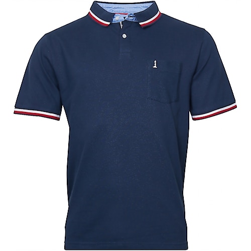 Replika Contrast Collar Polo Shirt Navy