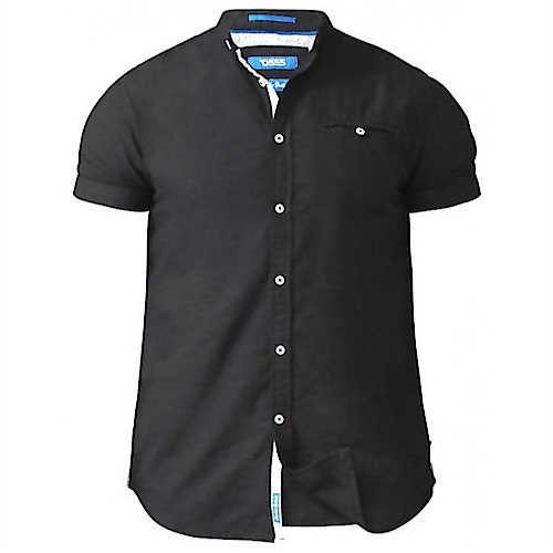 D555 Dwight Oxford Collarless Shirt Black Tall