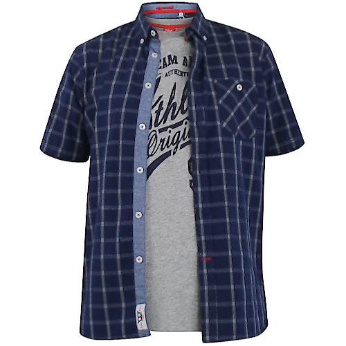 D555 Kurzarmhemd & T-Shirt Set Liberty Blau Tall Fit
