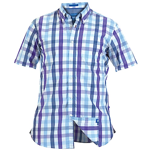 D555 Blue Check Short Sleeve Shirt