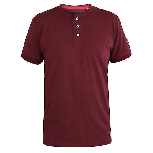 D555 T-Shirt Daniel mit Knopfleiste Rot 
