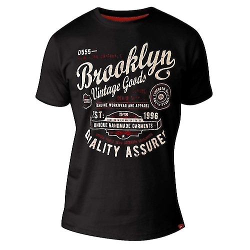 D555 Neal 'Brooklyn' Print T-Shirt - Black