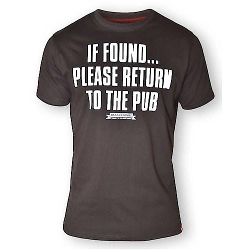 D555 Simon 'Return To The Pub' Print  T-Shirt - Black