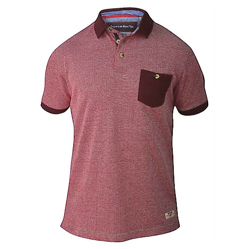 D555 Cruz Polo Shirt with Pocket - Red/ Navy