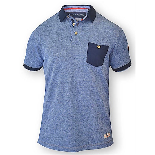 D555 Cruz Polo Shirt with Pocket - Navy/ Blue