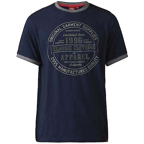 D555 Wilfred Classic Print T-Shirt Navy Tall
