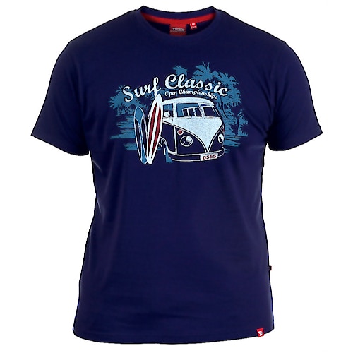 D555 Blue Camper Van Printed T-Shirt