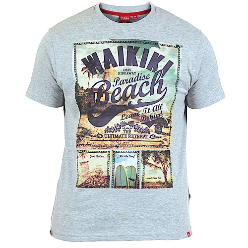 D555 Waikiki Paradise Beach Print T-Shirt