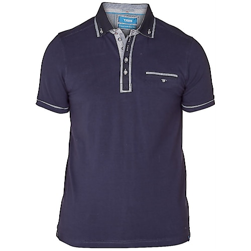 D555 Short Sleeve Polo Shirt With Woven Collar & Cuffs - Hale