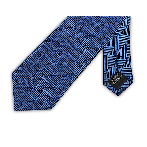 Knightsbridge Extra Long Geometric Tie Blue