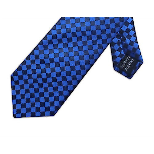 Knightsbridge extra lange Krawatte mit Quadratmuster Blau
