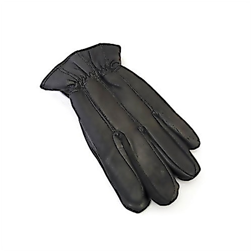 Padded Black Leather Gloves