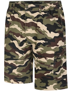 Bigdude Cargo-Camouflage-Shorts mit elastischem Bund, Khaki