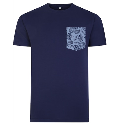 Bigdude Designer-Taschen-T-Shirt Marineblau Tall